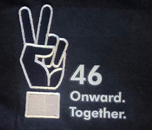 Load image into Gallery viewer, &quot;46. Onward. Together&quot; Peace Sign T-shirt Navy Unisex (Adult)
