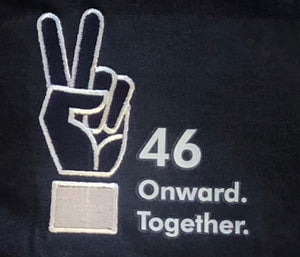 "46. Onward together" Peace Sign T-shirt Navy Unisex (Kids)